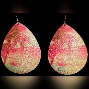 Teardrop Palm Tree Earrings